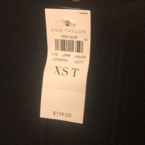 NWT Ann Taylor Black Sleeveless Textured Knit Dress XST - Picture 5 of 5